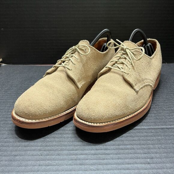 L.L. Bean Men\'s Sz 9C Suede Oxford Causal Shoes Beige Lace Up Low Heel Academia main image 9